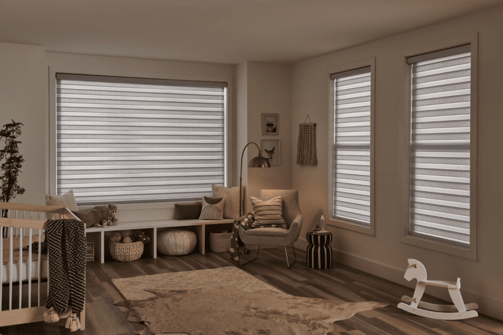 Alta window fashions light filtering banded shades in child's bedroom flower mound texas
