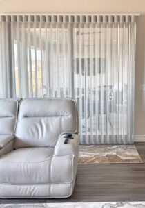 Smart drape patio door shade in Robson Ranch Denton - Window Treatment Review Robson Ranch