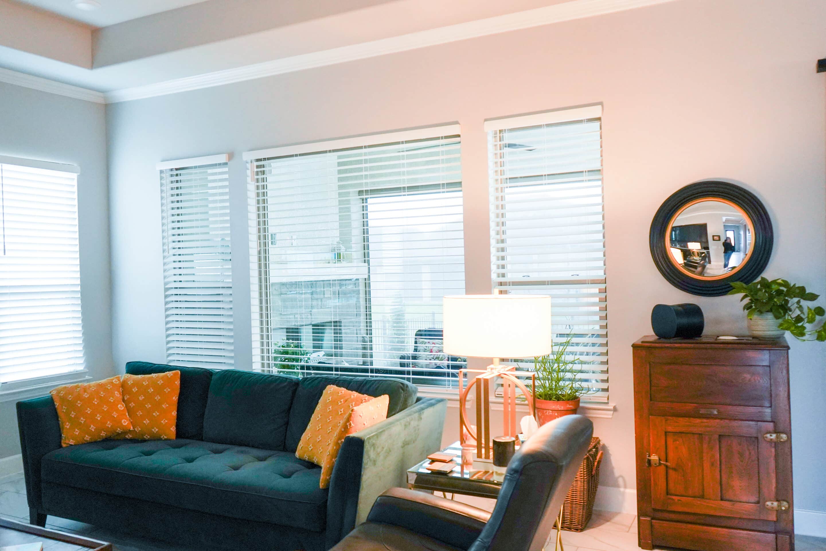 faux wood blinds living room robson ranch denton tx